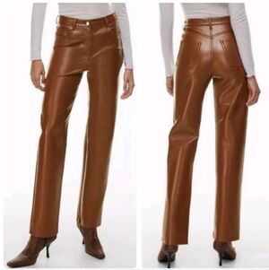 Wilfred Cogniac Brown Faux Leather Milena Pants Size 0